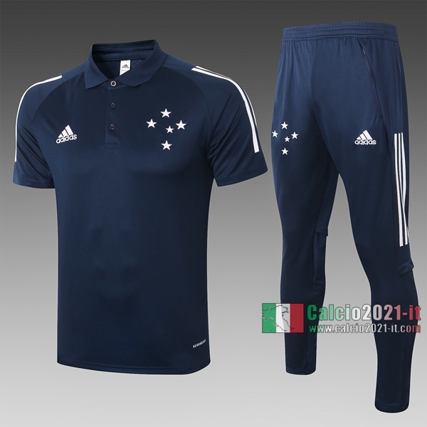 Calcio2021-It: Nuove Maglietta Polo Shirts Cruze Manica Corta Azzurra Marino C445# 2020/2021