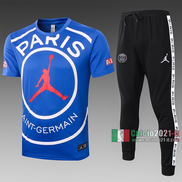 Calcio2021-It: Nuova Vintage T Shirt Polo Air Jordan Manica Corta Azzurra C452# 2020/2021