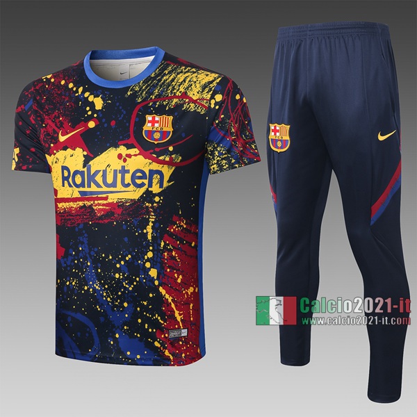 Calcio2021-It: Nuova Retro T Shirt Polo Fc Barcellona Manica Corta Nera C454# 2020/2021