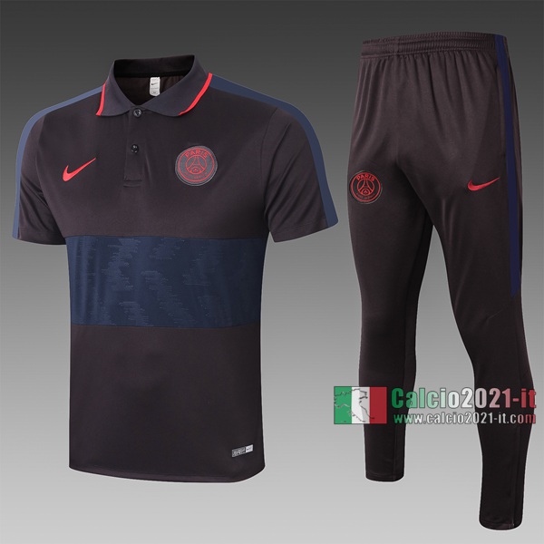 Calcio2021-It: Nuova Foggia Maglietta Polo Shirts Paris Saint Germain Manica Corta Nera - Azzurra C462# 2020/2021