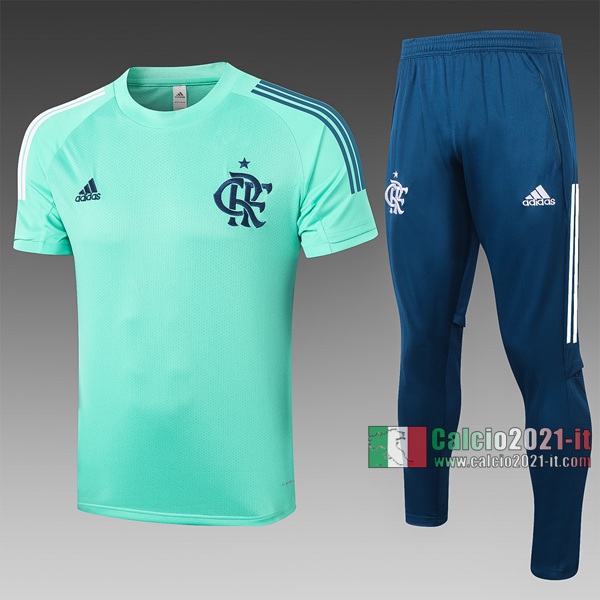 Calcio2021-It: Nuova T Shirt Polo Flamen Manica Corta Verde C466# 2020/2021