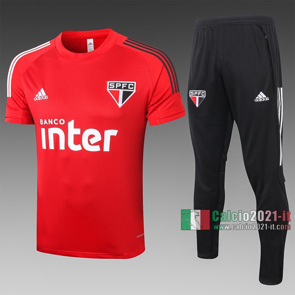 Calcio2021-It: Nuove T Shirt Polo Sao Paulo Manica Corta Rossa C467# 2020/2021