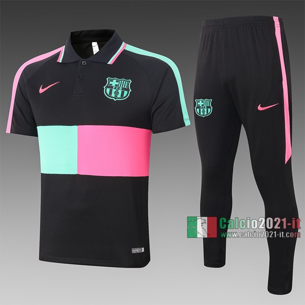 Calcio2021-It: Nuova Originale Maglietta Polo Shirts Fc Barcellona Manica Corta Nera C486# 2020/2021