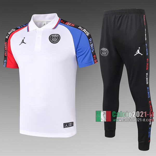 Calcio2021-It: Nuove Maglietta Polo Shirts Air Jordan Manica Corta Bianca C489# 2020/2021