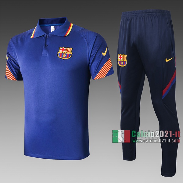 Calcio2021-It: Nuove Maglietta Polo Shirts Fc Barcellona Manica Corta Azzurra C491# 2020/2021