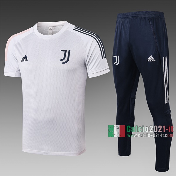 Calcio2021-It: Nuova Classiche T Shirt Polo Juventus Turin Manica Corta Grigio Chiaro C496# 2020/2021
