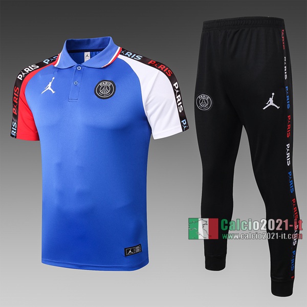 Calcio2021-It: Nuova Maglietta Polo Shirts Air Jordan Manica Corta Azzurra C500# 2020/2021