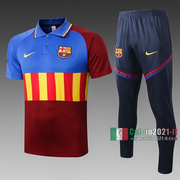 Calcio2021-It: Nuove Migliori Maglietta Polo Shirts Fc Barcellona Manica Corta Azzurra - Rossa - GialC515# 2020/2021