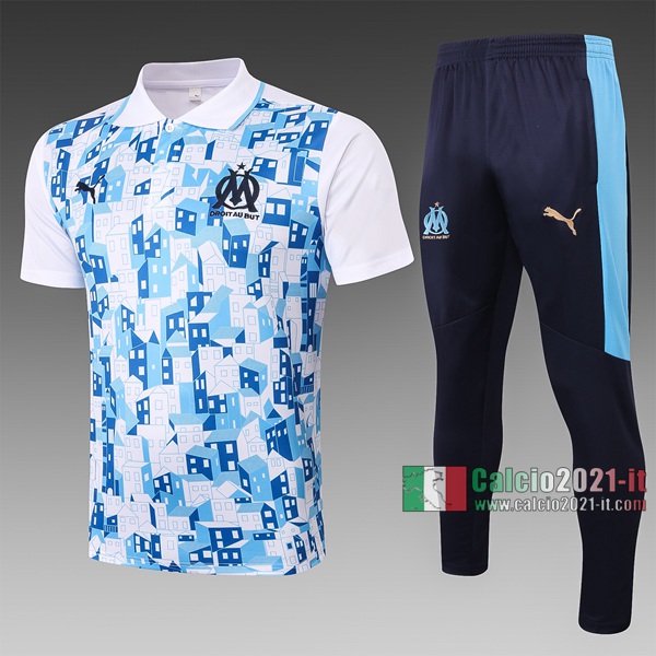 Calcio2021-It: Nuova Maglietta Polo Shirts Olympique Marsiglia Manica Corta Bianca C522# 2020/2021