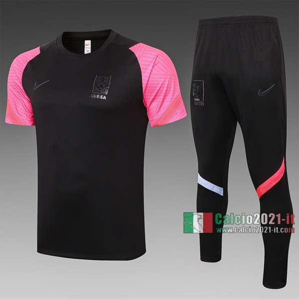 Calcio2021-It: Nuova T Shirt Polo Corea Manica Corta Nera C538 2020/2021