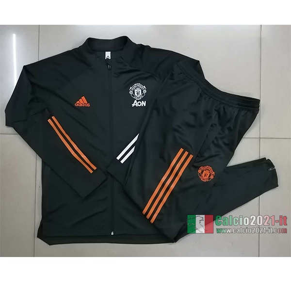 Calcio2021-It: Sito Nuova Giacca Allenamento Manchester United Full-Zip Nera A359 2020 2021