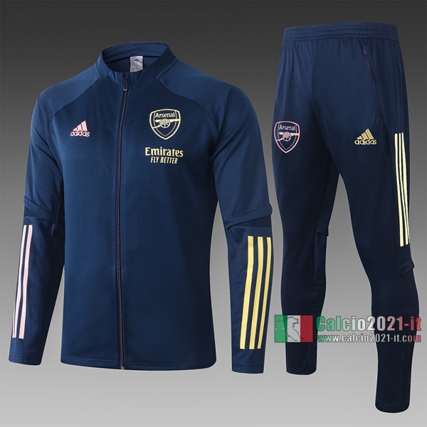 Calcio2021-It: Giacca Allenamento Arsenal Full-Zip Azzurra Scuro A365 2020 2021