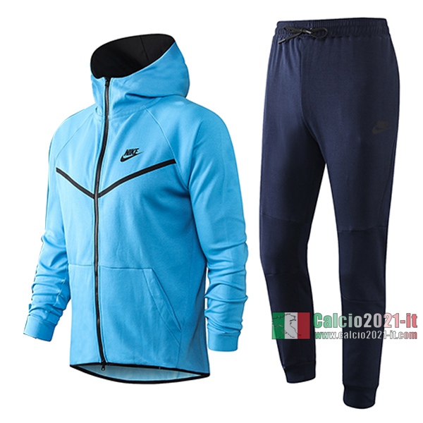 Calcio2021-It: Giacca Allenamento Nike Cappuccio Full-Zip Azzurro F265 2020 2021