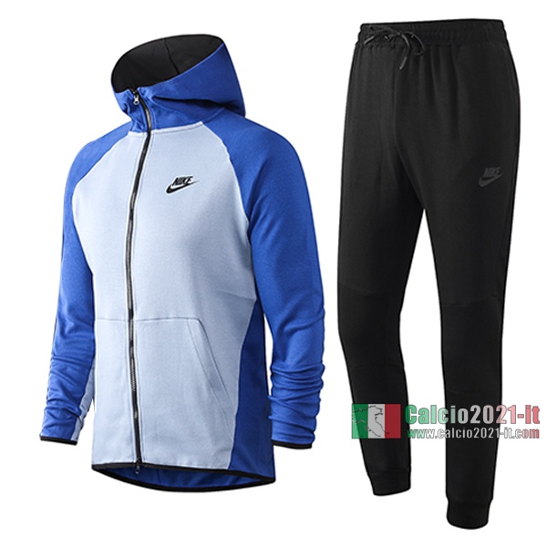 Calcio2021-It: Giacca Allenamento Nike Cappuccio Full-Zip Azzurro F267 2020 2021