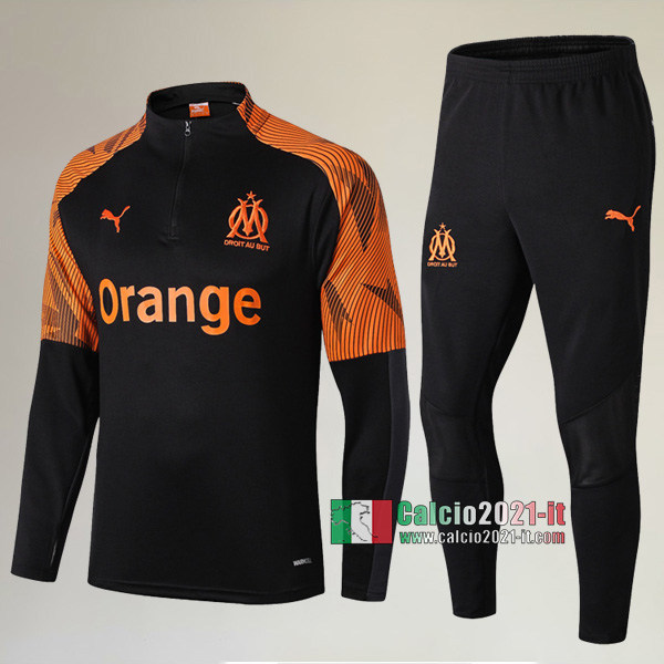 A++ Qualità: Nuova Del Tuta Del Olympique Marsiglia (OM) + Pantaloni Nera/Arancio 2019 2020