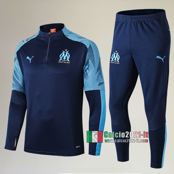 AAA Qualità: Nuove Del Tuta Olympique Marsiglia (OM) + Pantaloni Azzurra Scuro 2019-2020