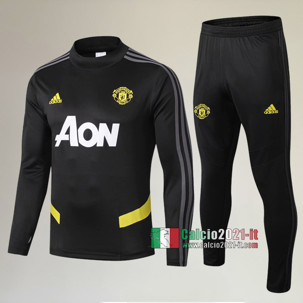 A++ Qualità: Nuova Del Tuta Del Manchester United + Pantaloni Nera/Gialla 2019/2020