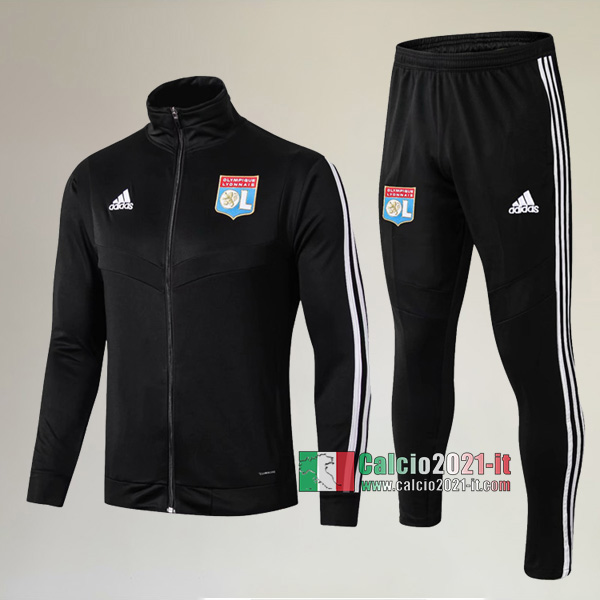 A++ Qualità: Full-Zip Giacca Nuova Del Tuta Del Olympique Lione (OL) + Pantaloni Nera 2019/2020