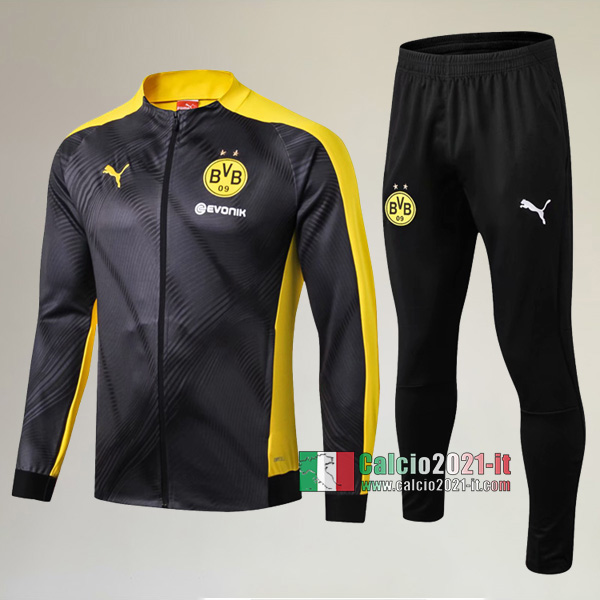 AAA Qualità: Full-Zip Giacca Nuove Del Tuta Da Borussia Dortmund + Pantaloni Grigia/Gialla 2019/2020