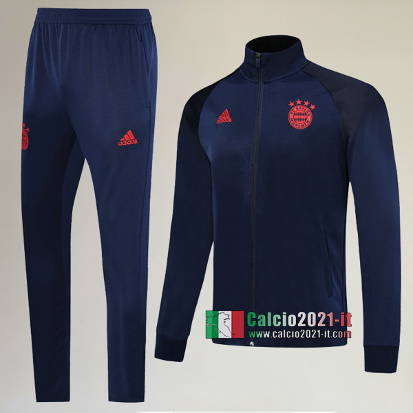 AAA Qualità: Full-Zip Giacca Nuove Del Tuta Bayern Monaco + Pantaloni Azzurra Scuro 2019-2020