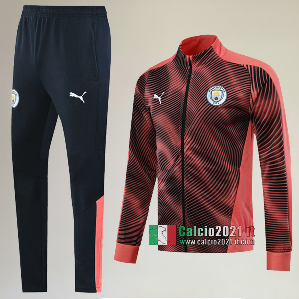 A++ Qualità: Full-Zip Giacca Nuova Del Tuta Manchester City + Pantaloni Nera/Rosa 2019/2020