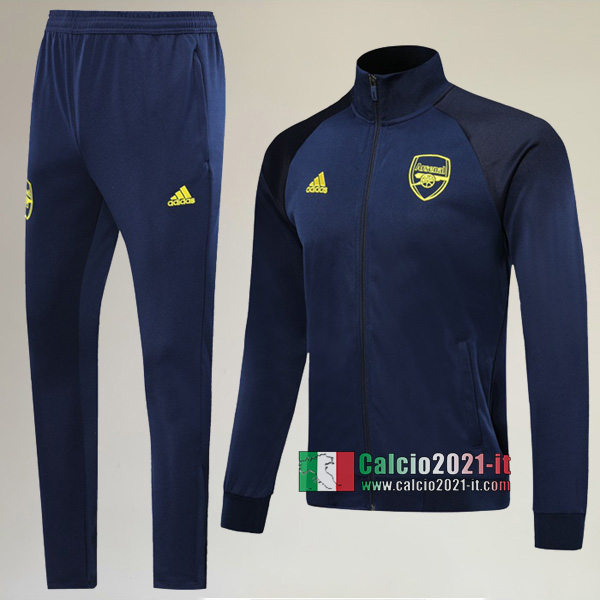 A++ Qualità: Full-Zip Giacca Nuova Del Tuta Del Arsenal FC + Pantaloni Azzurra Scuro 2019 2020