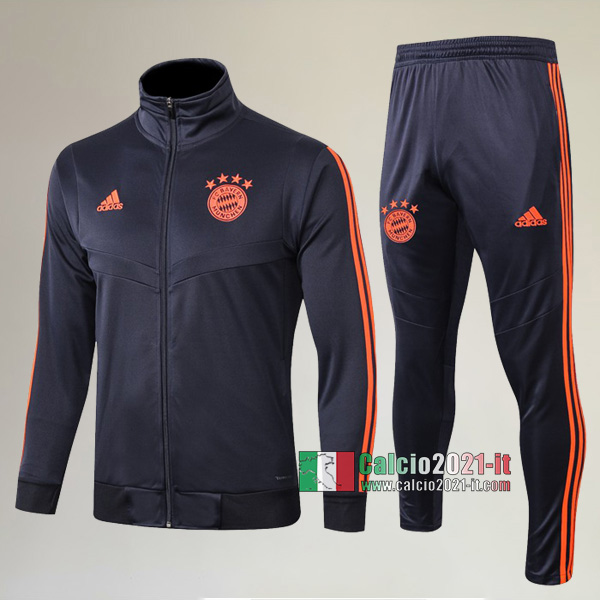 A++ Qualità: Full-Zip Giacca Nuova Del Tuta Del Bayern Monaco + Pantaloni Grigio Scuro 2019-2020