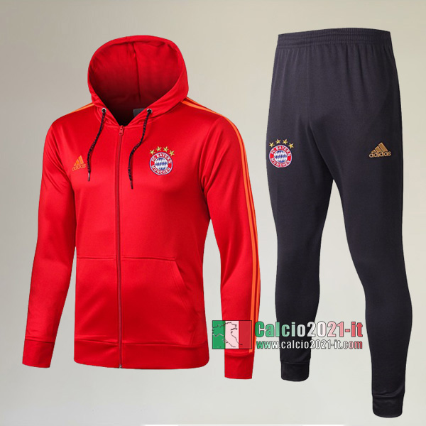 A++ Qualità: Full-Zip Giacca Cappuccio Hoodie Nuova Del Tuta Del Bayern Monaco + Pantaloni Rossa 2019 2020