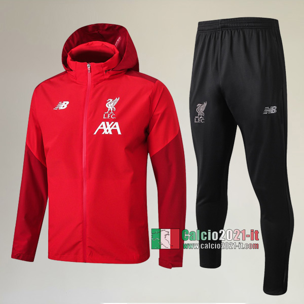 A++ Qualità: Full-Zip Giacca Antivento Nuova Del Tuta Del FC Liverpool + Pantaloni Rossa 2019-2020