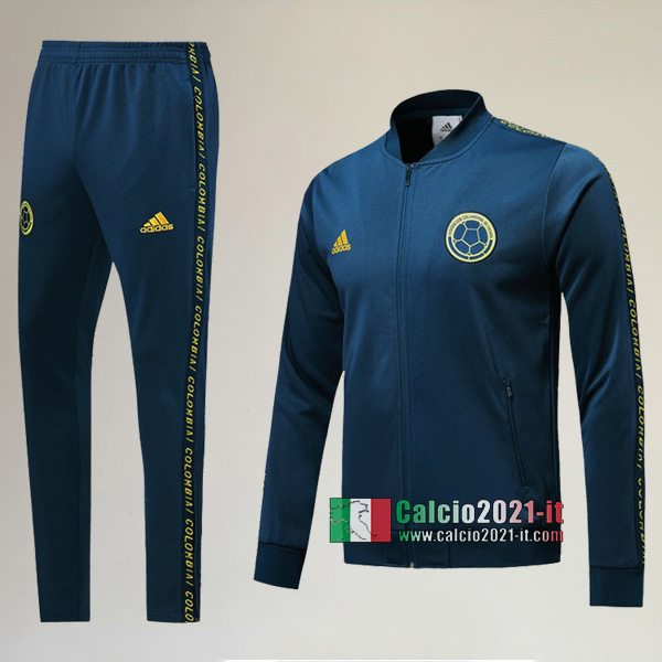 A++ Qualità: Full-Zip Giacca Nuova Del Tuta Del Colombia + Pantaloni Azzurra 2019/2020