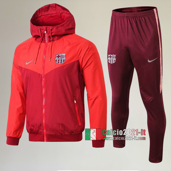 A++ Qualità: Full-Zip Giacca Antivento Nuova Del Tuta Del FC Barcellona + Pantaloni Rossa 2019 2020