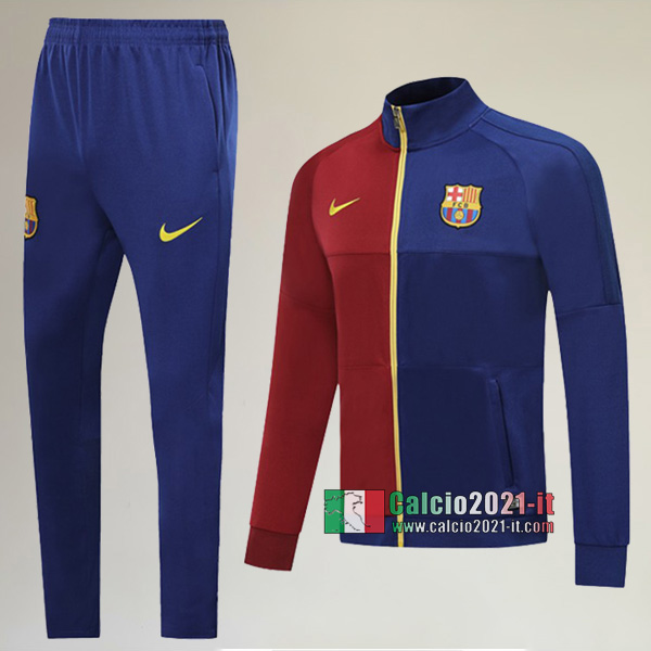 A++ Qualità: Full-Zip Giacca Nuova Del Tuta Del FC Barcellona + Pantaloni Rossa Azzurra 2019-2020