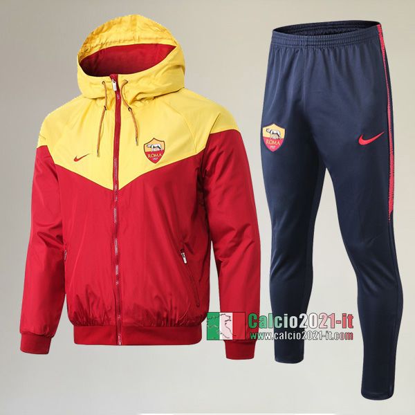 AAA Qualità: Full-Zip Giacca Antivento Nuove Del Tuta AS Roma + Pantaloni Rossa 2019-2020