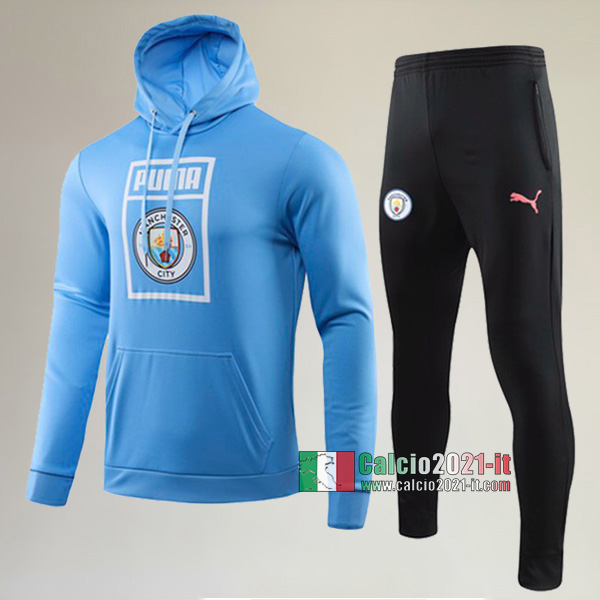AAA Qualità: Felpa Sportswear Cappuccio Hoodie Nuove Del Tuta Manchester City + Pantaloni Azzurra 2019-2020