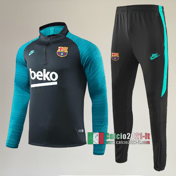 A++ Qualità: Nuova Del Tuta FC Barcellona + Pantaloni Grigio Scuro Azzurra 2019/2020