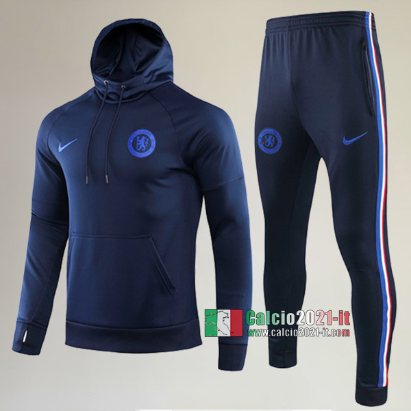 AAA Qualità: Felpa Sportswear Cappuccio Hoodie Nuove Del Tuta Chelsea FC + Pantaloni Nera 2019/2020
