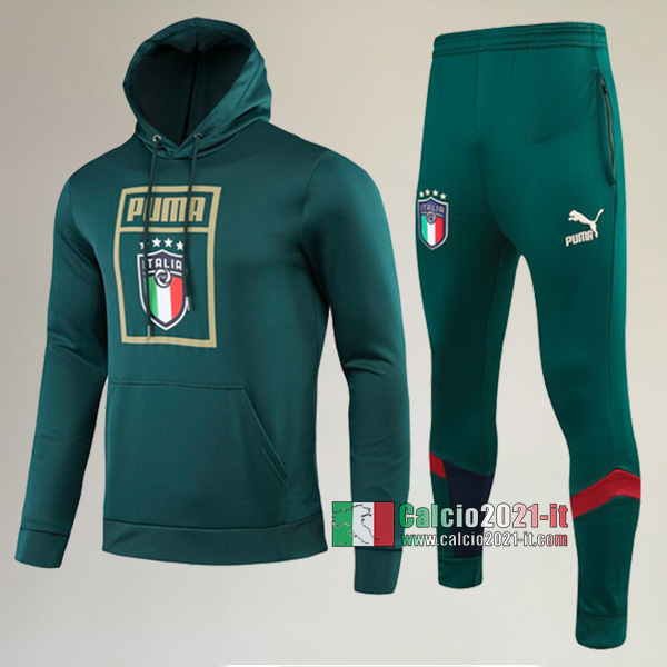 A++ Qualità: Felpa Sportswear Cappuccio Hoodie Nuova Del Tuta Italia + Pantaloni Verde 2019/2020