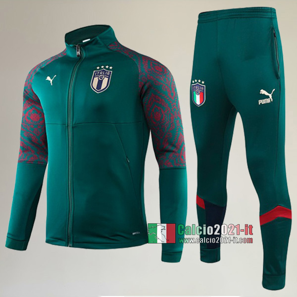 A++ Qualità: Full-Zip Giacca Nuova Del Tuta Italia + Pantaloni Verde 2019/2020