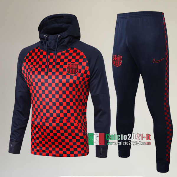 AAA Qualità: Full-Zip Giacca Cappuccio Hoodie Nuove Del Tuta Da FC Barcellona + Pantaloni Rossa 2019/2020