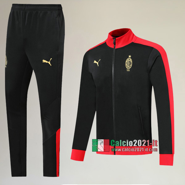 AAA Qualità: Full-Zip Giacca Nuove Del Tuta AC Milan Edizione Commemorativo 120Eme + Pantaloni Nera 2019/2020