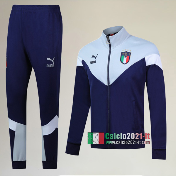 AAA Qualità: Full-Zip Giacca Nuove Del Tuta Da Italia + Pantaloni Azzurra Marino -1 2019/2020