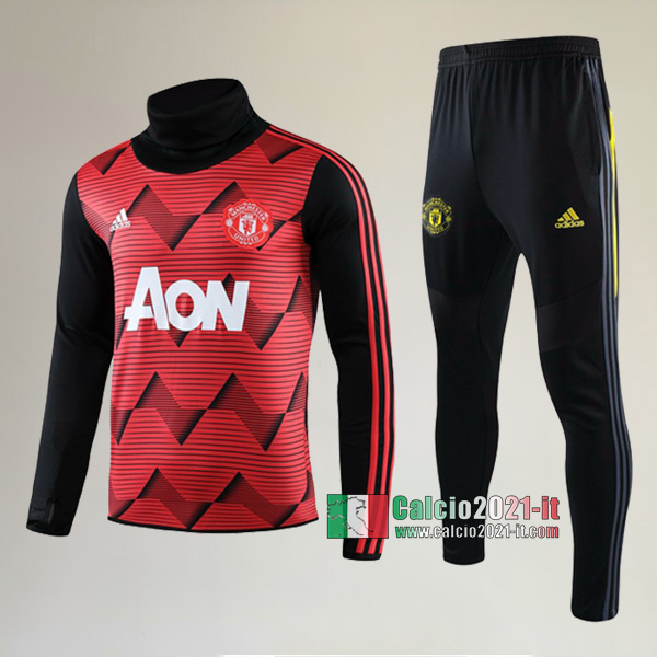 AAA Qualità: Nuove Del Tuta Da Manchester United Collare Alto + Pantaloni Rossa 2019/2020