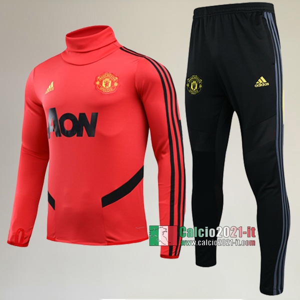 AAA Qualità: Nuove Del Tuta Manchester United Collare Alto + Pantaloni Rossa 2019/2020