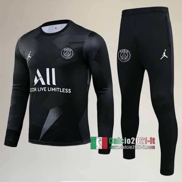 AAA Qualità: Nuove Del Tuta Da PSG Paris Saint Germain Jordan + Pantaloni Nera 2019/2020