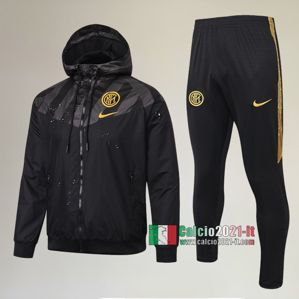 AAA Qualità: Full-Zip Giacca Antivento Nuove Del Tuta Inter Milan + Pantaloni Nera 2020/2021