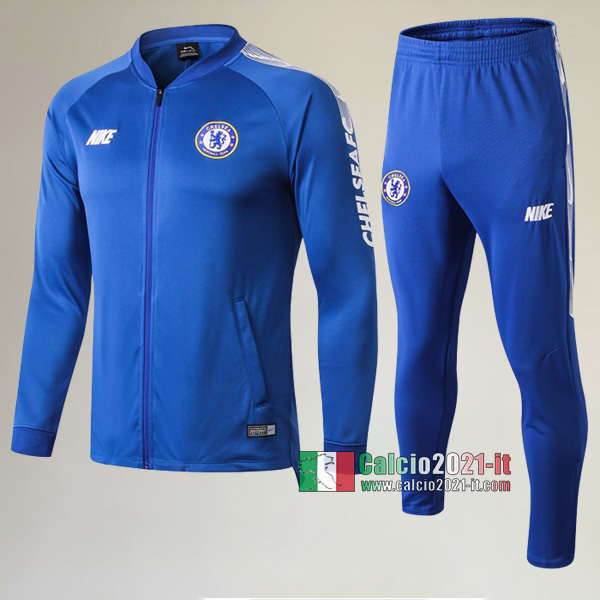 AAA Qualità: Full-Zip Giacca Nuove Del Tuta Da Chelsea FC + Pantaloni Azzurra 2019/2020