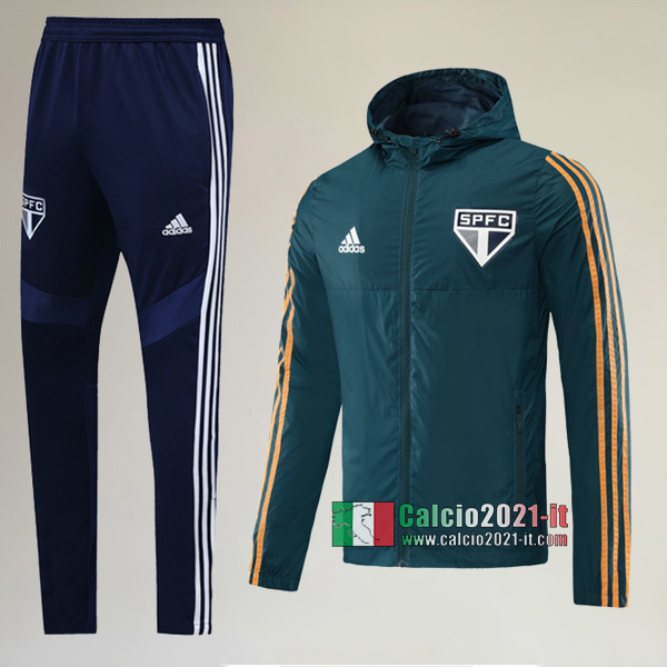 A++ Qualità: Full-Zip Giacca Antivento Nuova Del Tuta Del Sao Paulo FC + Pantaloni Azzurra 2020-2021