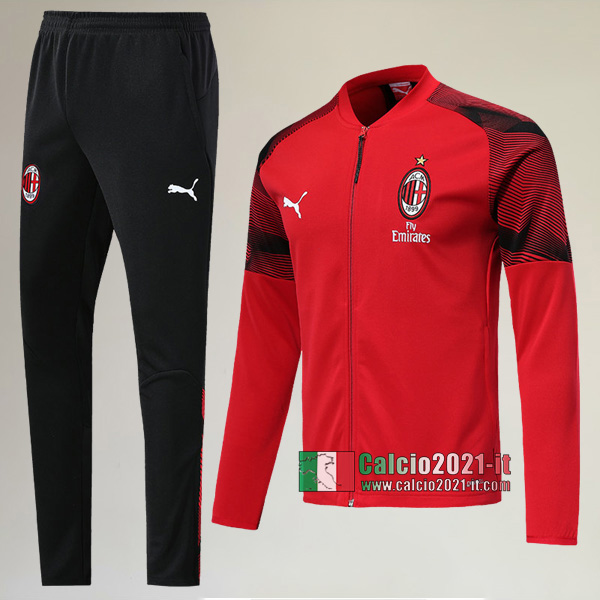 A++ Qualità: Full-Zip Giacca Nuova Del Tuta AC Milan + Pantaloni Rossa 2019/2020