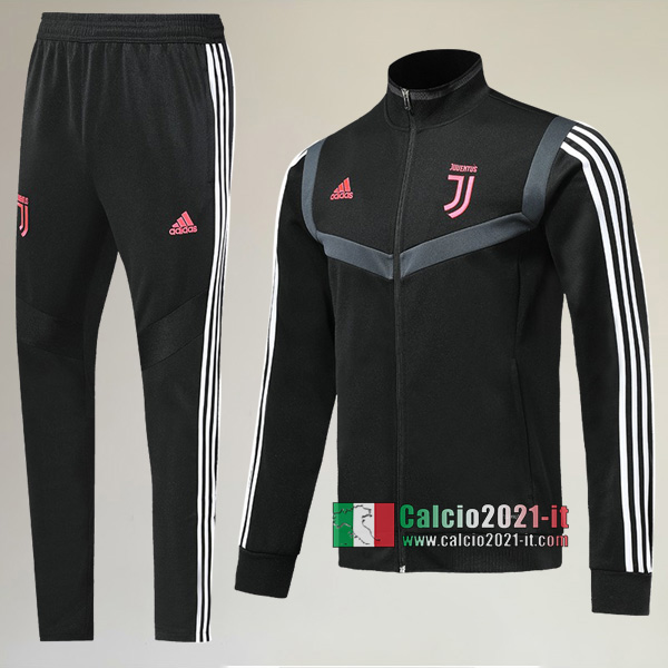 A++ Qualità: Full-Zip Giacca Nuova Del Tuta Juventus Turin + Pantaloni Nera/Bianca 2019 2020
