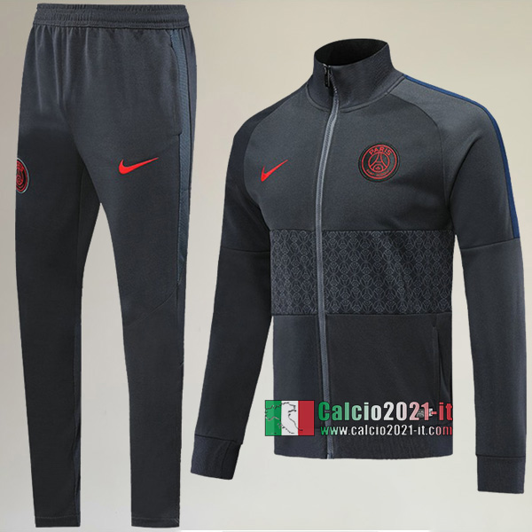 A++ Qualità: Full-Zip Giacca Nuova Del Tuta Del PSG Paris Saint Germain + Pantaloni Grigio Scuro 2019/2020